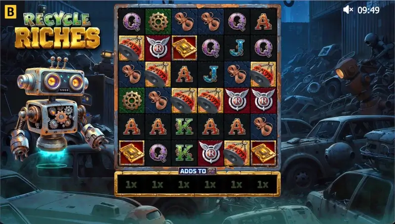 Recycle Riches grid with multiple Scatter symbols triggering the Max Free Spins feature